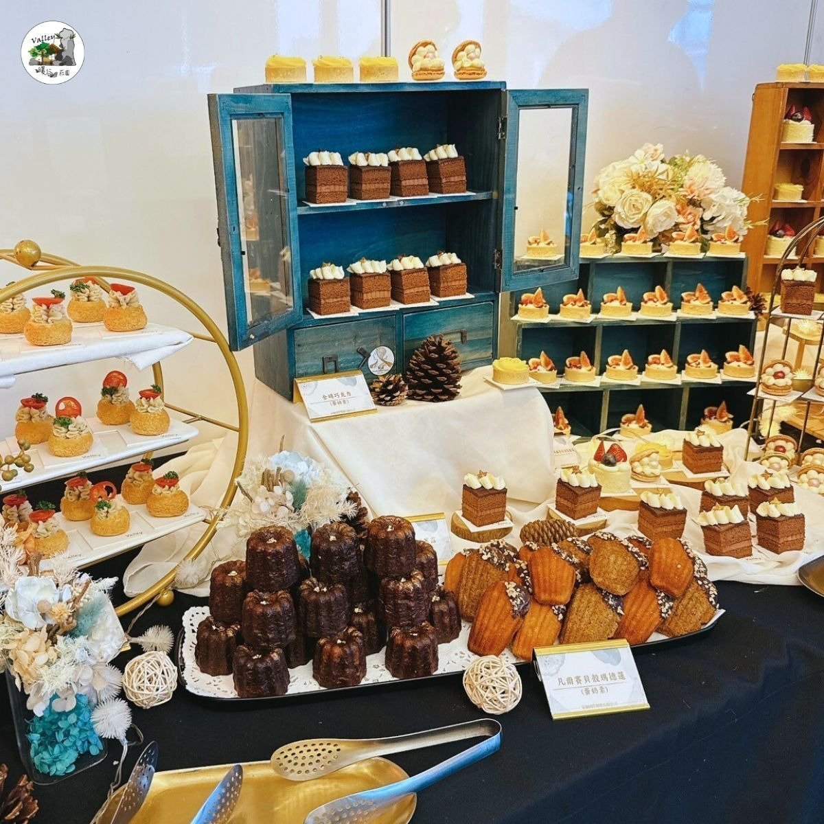 台中彰化到府外燴推薦｜甜點 buffet 展示櫃與蛋糕點心整體佈置